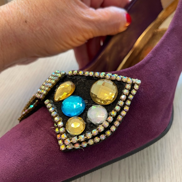 Platinum by Jade Beaded Heels Sz 7.5W - Picture 3 of 7